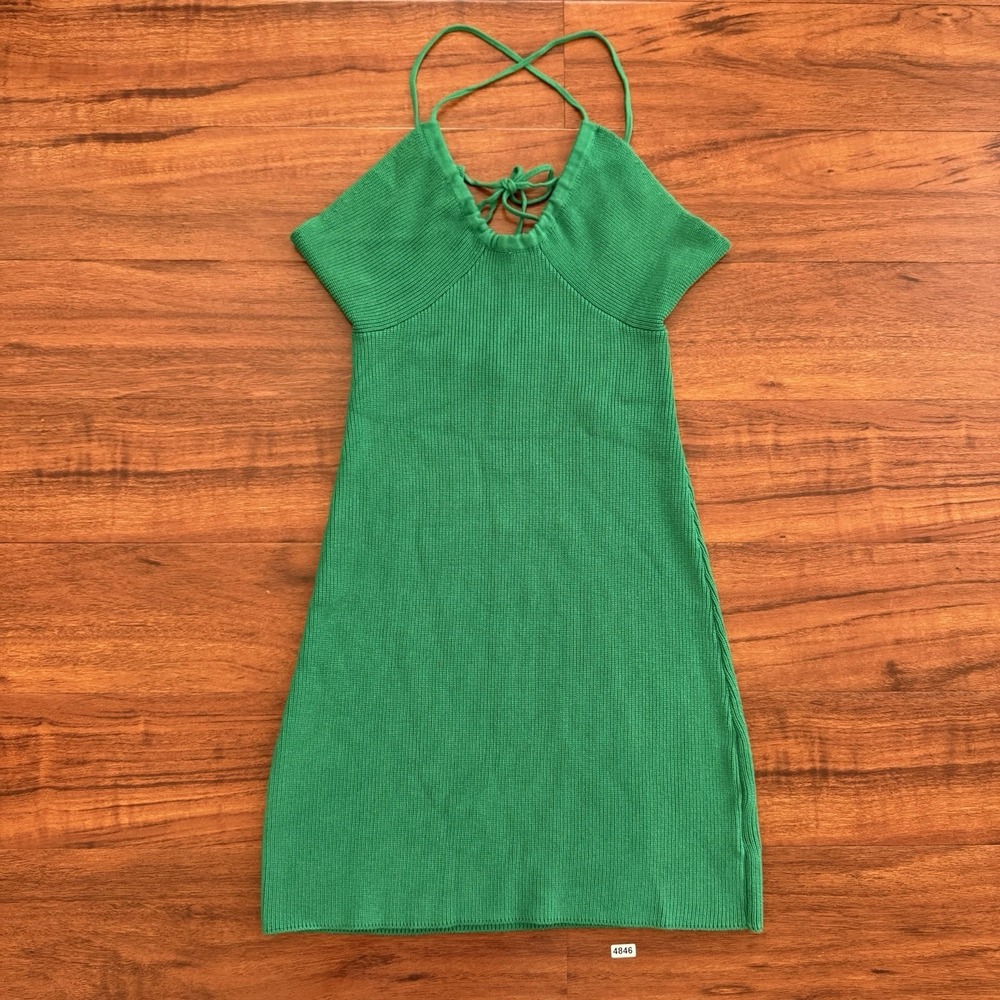 Peppermayo Avani Knit Mini Dress Green Women's Size S/M Stretchy